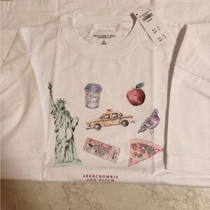 Abercrombie & Fitch White New York Graphic Tee exclusive in store